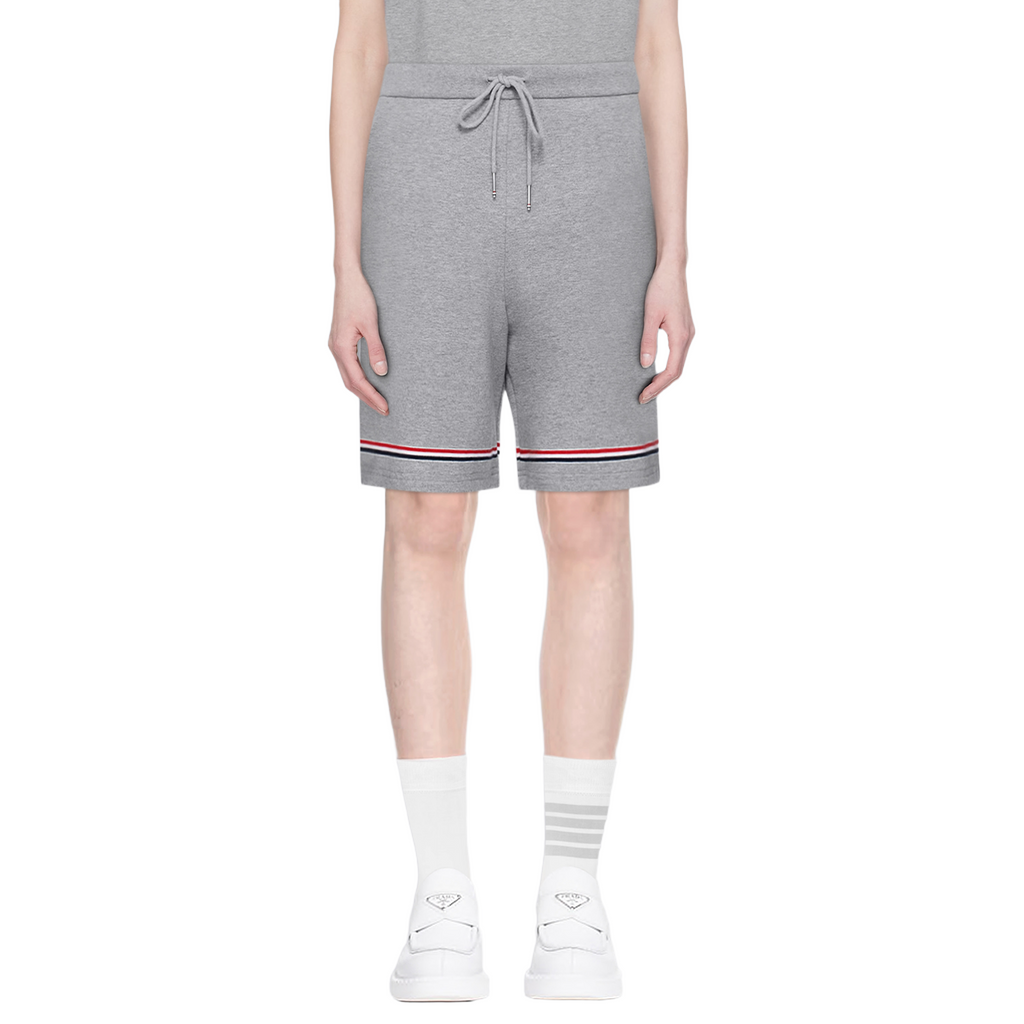 Thom Browne Style Tricolor ribbon unisex shorts