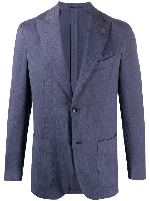 Lardini fine knit buttoned blazer