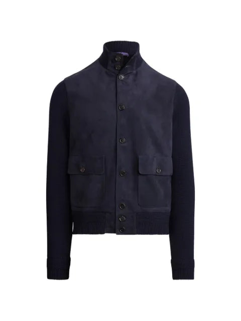 Ralph Lauren Purple Label knitted jacket with suede panelling