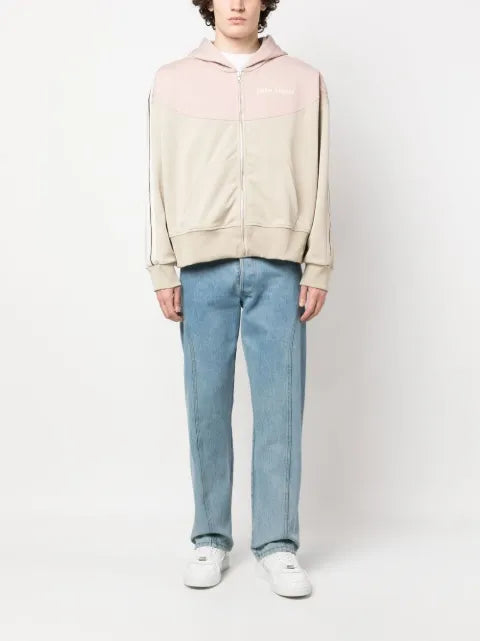 Palm Angels panelled hooded track jacket