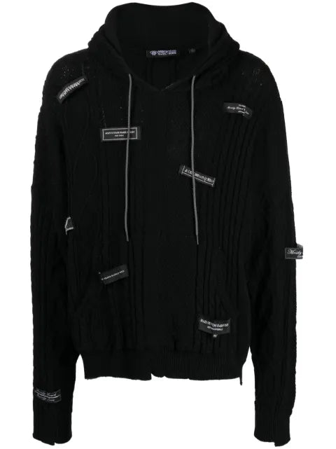 Mostly Heard Rarely Seen logo-patches knitted hoodie