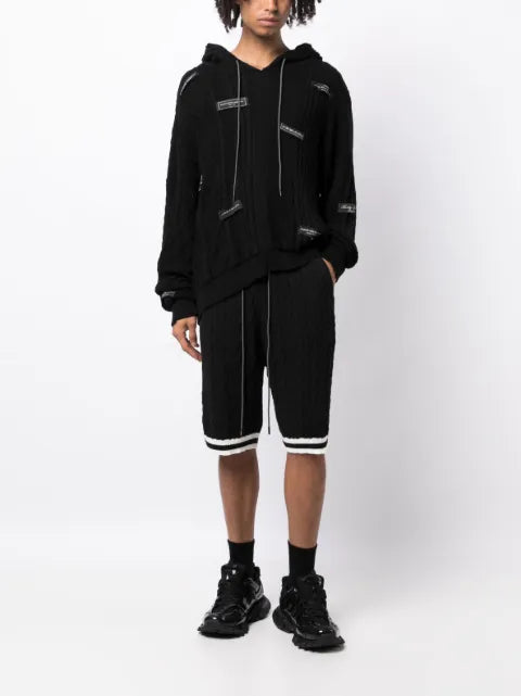 Mostly Heard Rarely Seen logo-patches knitted hoodie