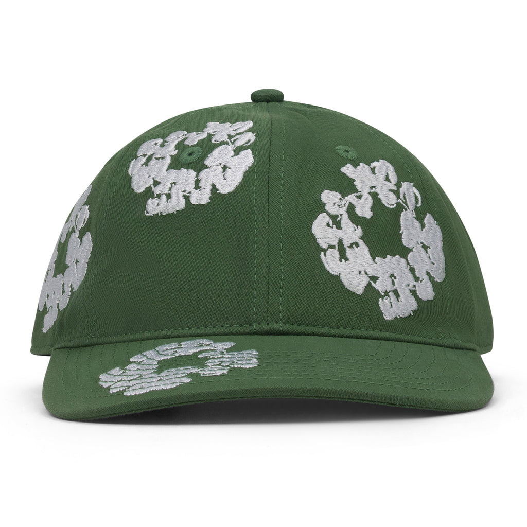 Green Cotton Wreath Fitted Cap