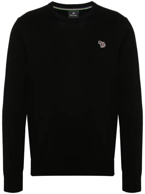 PS Paul Smith Zebra-motif organic cotton jumper