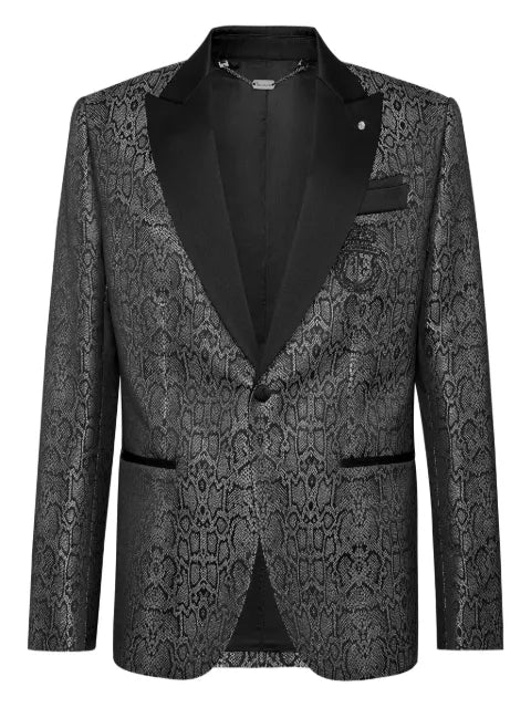 Billionaire snakeskin-jacquard blazer