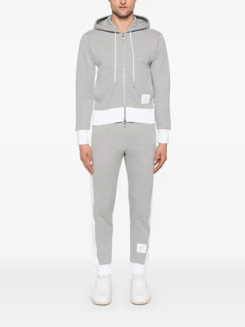 Thom Browne loopback 4-Bar zip-up hoodie