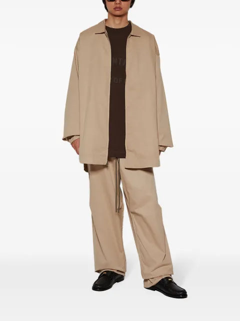 FEAR OF GOD ESSENTIALS logo-patch zip-up shirt jacket
