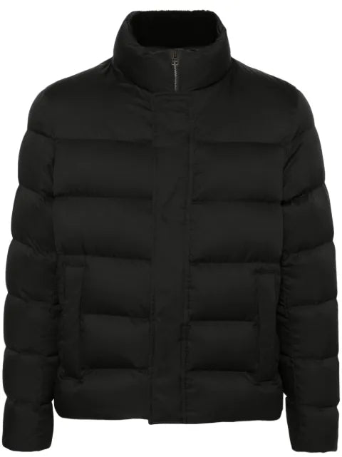Herno faux-fur trim bomber jacket