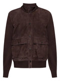 Moncler suede knitted panel cardigan