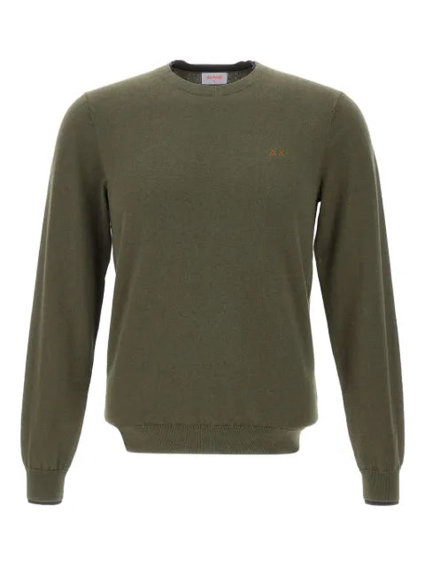 Sun68 crew-neck embroidered-logo sweater