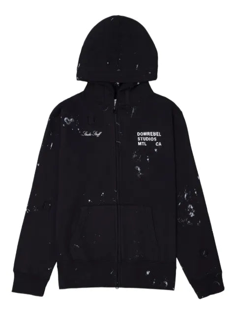 DOMREBEL Staff paint-splatter zip hoodie