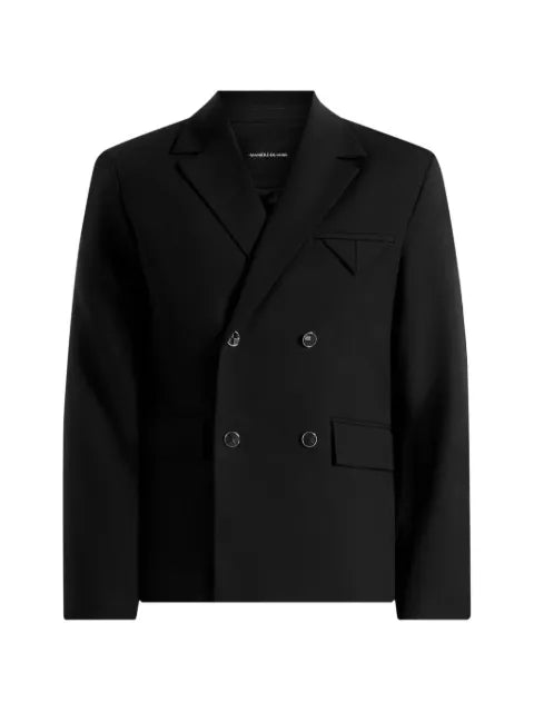 Manière De Voir Didier in black double-breasted tailored suit jacket