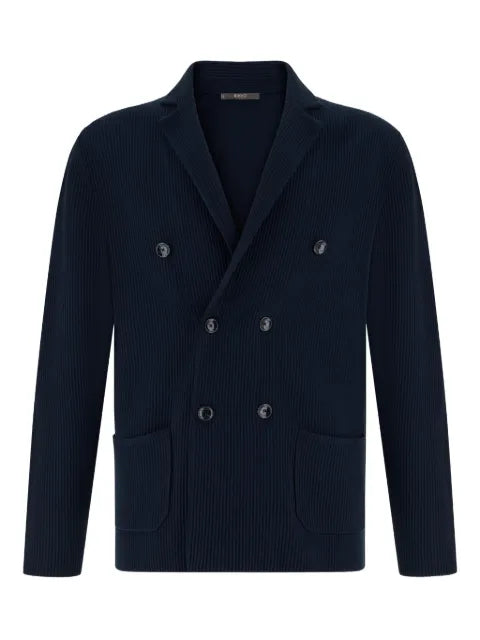 Boggi Milano knitted cotton double-breasted jacket