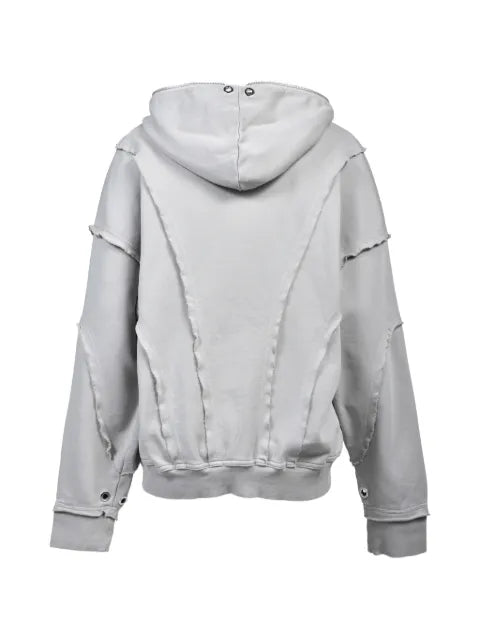 BREATH frayed zip-up hoodie