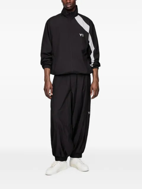 Y-3 raw edge 3 stripes nylon shell jacket