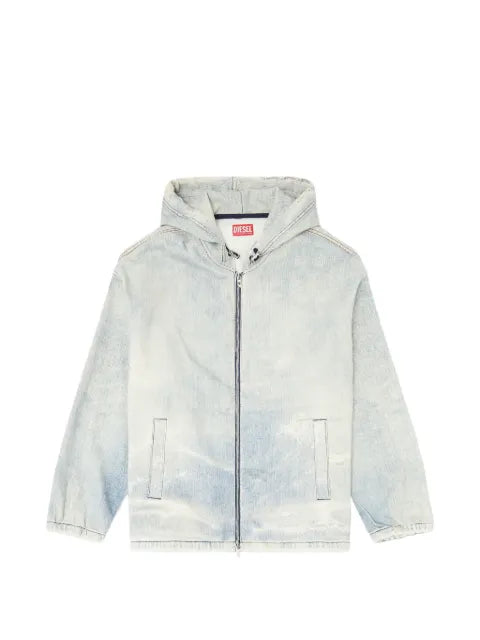 Diesel hooded JoggJeans jacket with Trompe L’oeil
