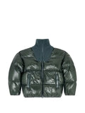 Diesel down puffer jacket in ripstop with ribbed collar
