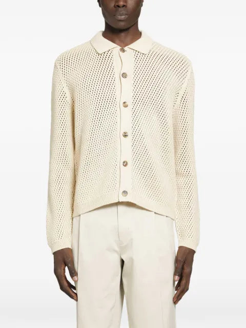 Prada open-knit collared cardigan