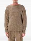 Auralee flecked boat-neck sweater