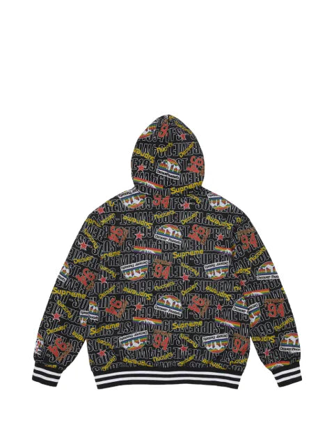 Supreme x Mitchell & Ness NBA logo-print zip-up hoodie