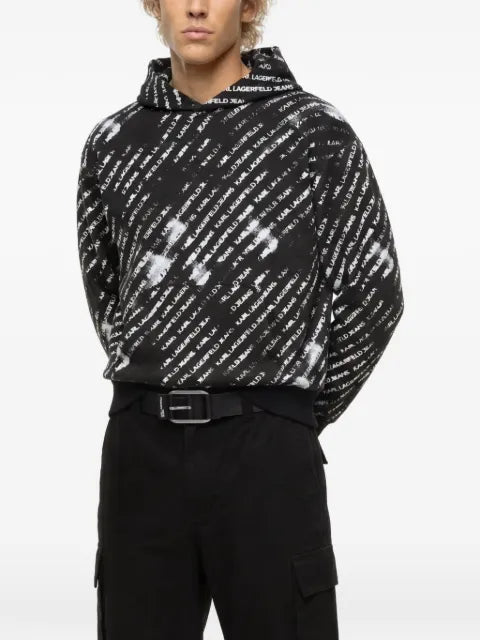Karl Lagerfeld Jeans relaxed all-over-print hoodie