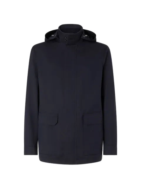 Zegna navy blue microfiber Motorin 300cc car coat