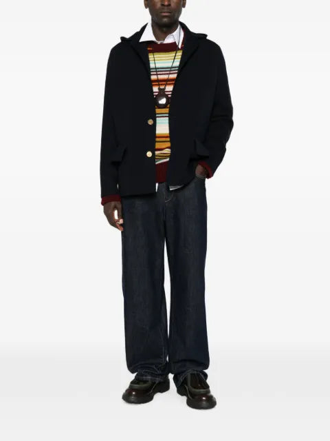 sacai hooded gold-tone button blazer