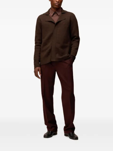 RETORI structured-knit interlock-stitch cardigan