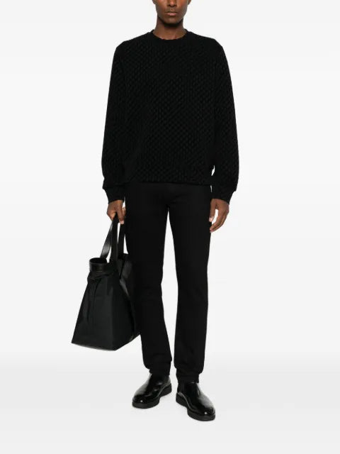 Emporio Armani double jersey sweatshirt with all-over logo print