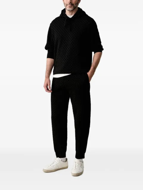 Armani Exchange logo-pattern drawstring hoodie