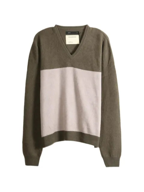 Frenckenberger V-neck colour-block sweater