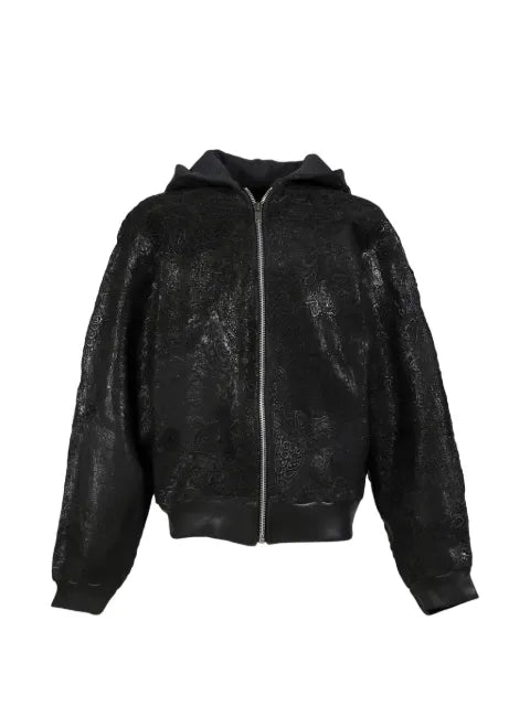 Earthling Collective floral-embellished coated jacket