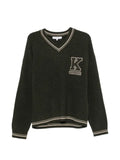 Maison Kitsuné logo-patch V-neck sweater