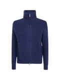 Barba ribbed-knit zip-up cardigan