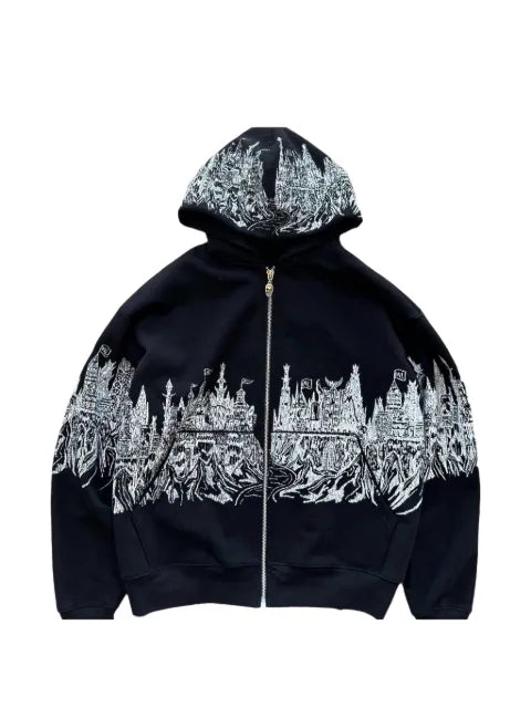 Warren Lotas Kingdom Castle zip-up hoodie