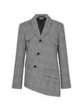 Black Comme Des Garçons Glen Check asymmetric blazer