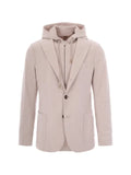 Eleventy hooded single-breasted layered jacket