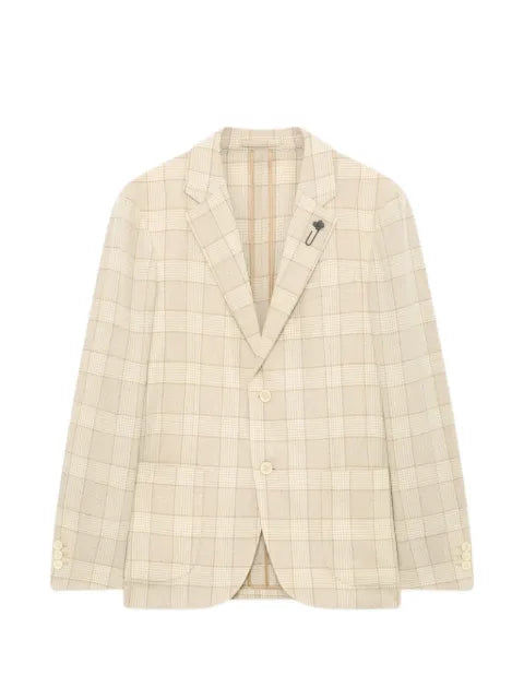 Lardini Glen-check bouclé blazer