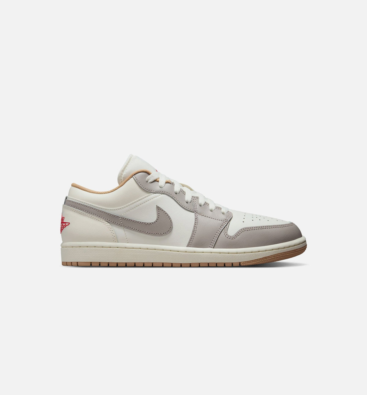 Air Jordan 1 Low - Men's Lifestyle Sneaker (Sail/Fire Red/College Grey/Hemp)