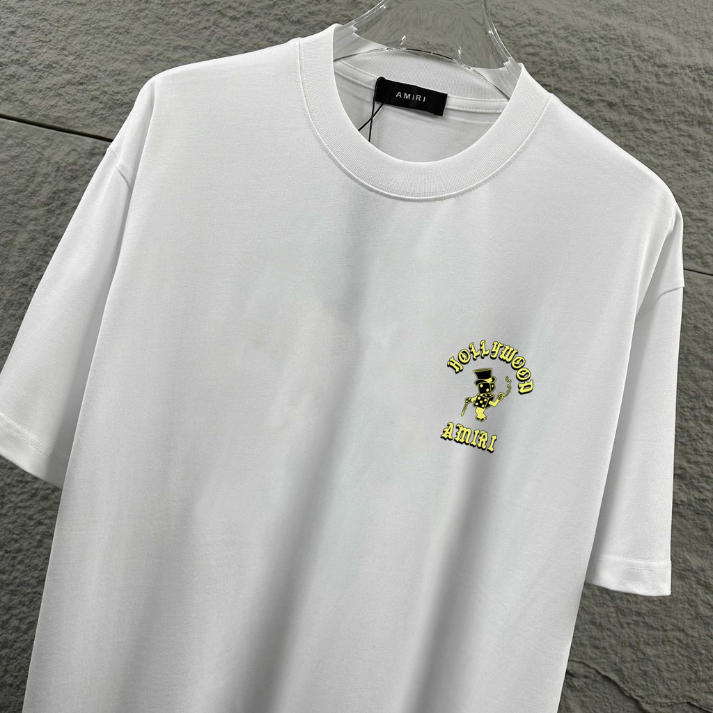 AMIRI Hollywood Cartoon Graphic Back‑Print Crew‑Neck Short‑Sleeve T‑Shirt
