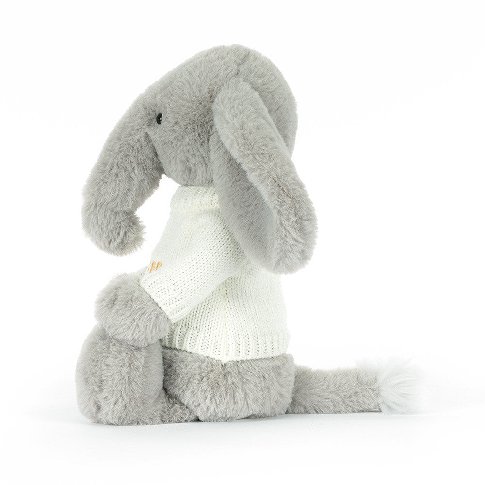 Bashful Luxe Elephant Thuddeus with Personalized Cream Jumper