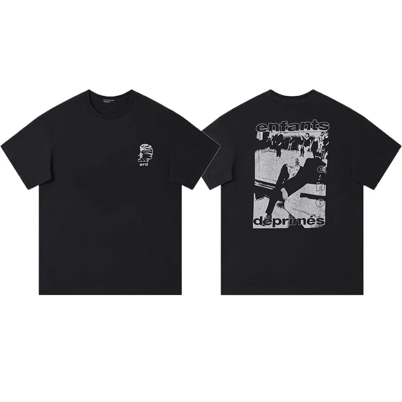 ERD “Riot” Masked Figure T-Shirt — Black