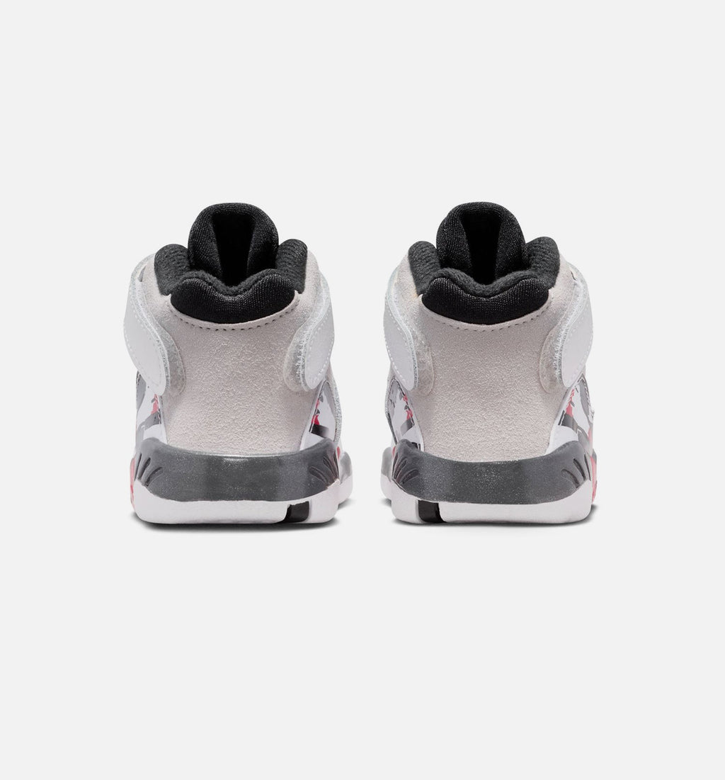 Air Jordan 8 Retro White and True Red Infant Sneakers - White/Black/True Red