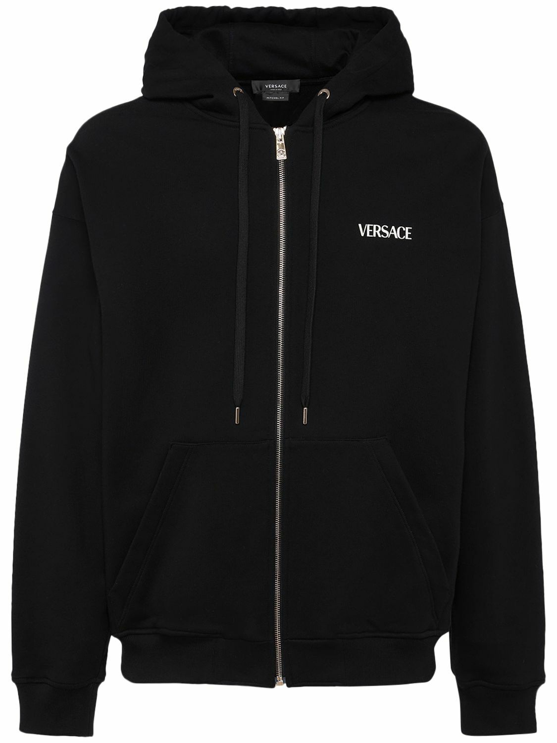 Versace Logo Zip Hoodie - Navy