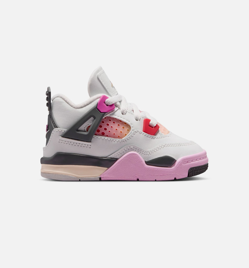 Air Jordan 4 Retro Comic – Infant/Toddler Lifestyle Shoe in Off White/Fire Pink/Anthracite