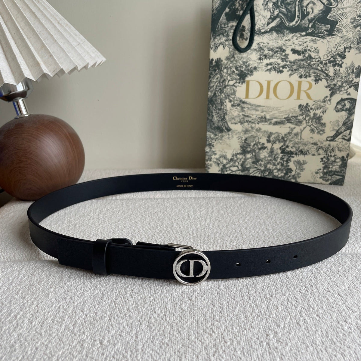 DIOR 25S BELT 25 MM IN BLACK CALFSKIN 572158