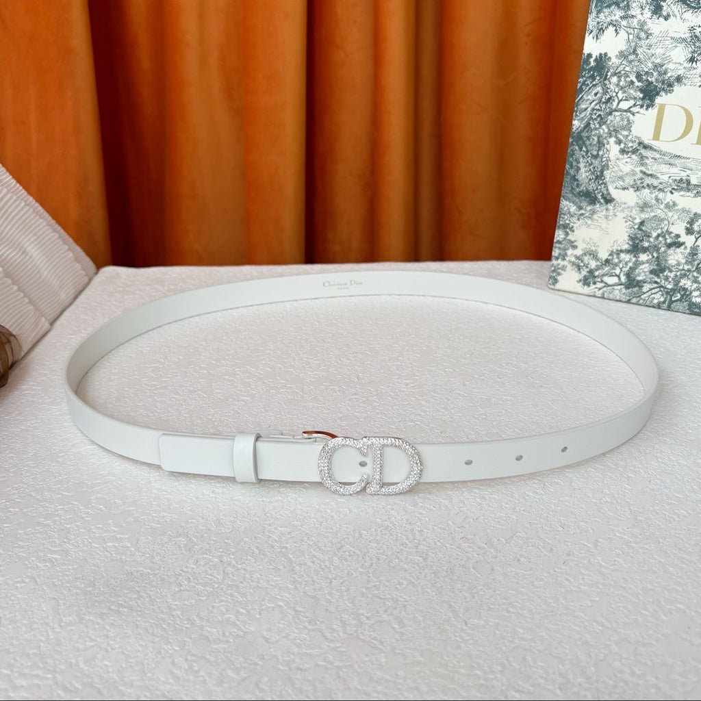 DIOR 25S BELT 20 MM IN WHITE CALFSKIN 595245