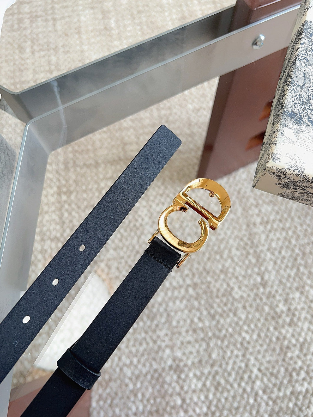 DIOR 25S BELT 20 MM IN BLACK CALFSKIN 613187