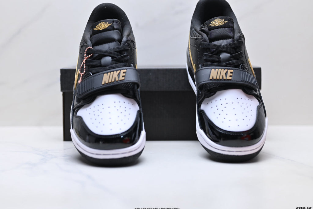 Jordan Legacy 312 Low Black White Metallic Gold Sneakers