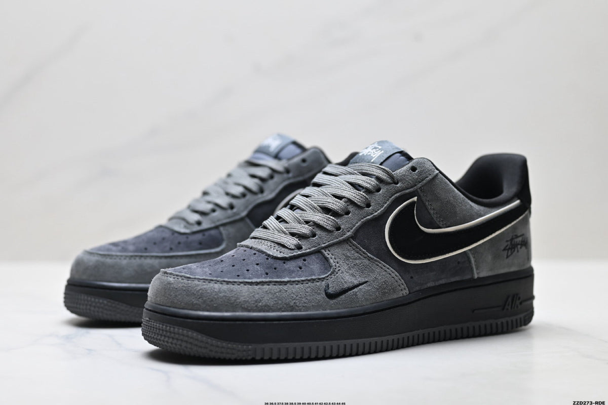 Nike Air Force 1 Low Charcoal Black Unisex Sneakers Style 08